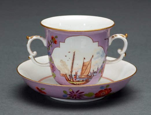 Alternate image of Two handled beaker and saucer by Meissen