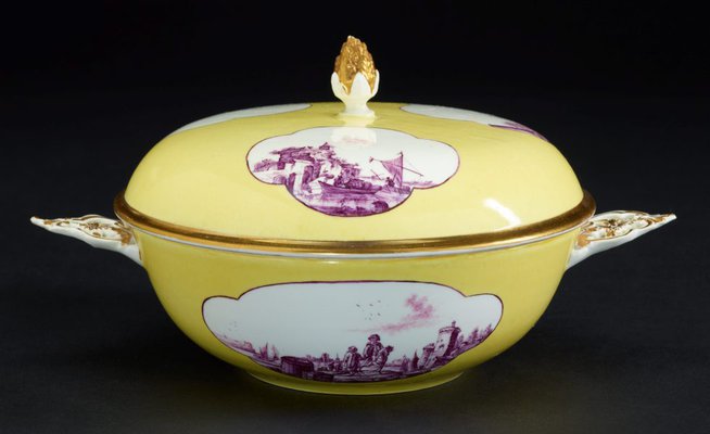Alternate image of Two handled soup bowl and cover by Meissen