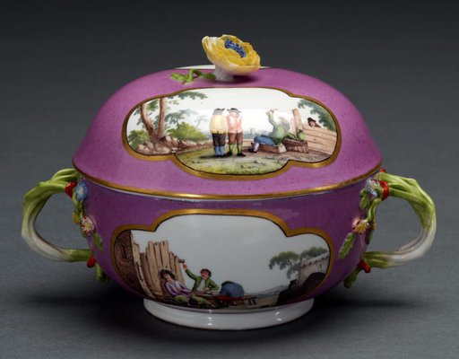 Alternate image of Two handled soup bowl and cover by Meissen