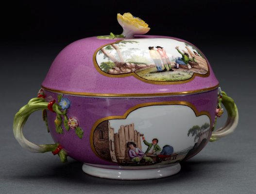Alternate image of Two handled soup bowl and cover by Meissen