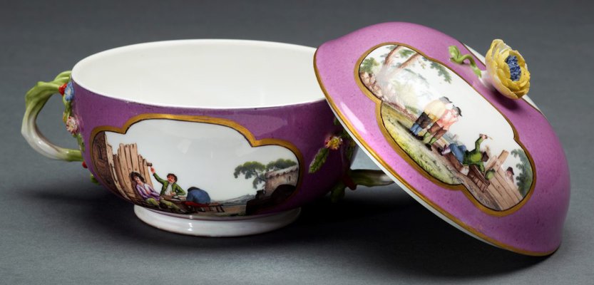 Alternate image of Two handled soup bowl and cover by Meissen
