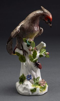 Alternate image of Bohemian waxwing, model by Meissen