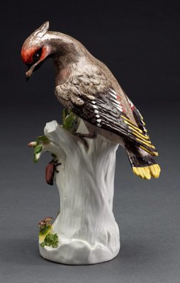 Alternate image of Bohemian waxwing, model by Meissen