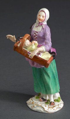 Alternate image of Savoyard woman with cradle, model by Meissen