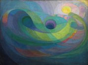 Rhythmic composition in yellow green minor, (1919) by Roy de Maistre