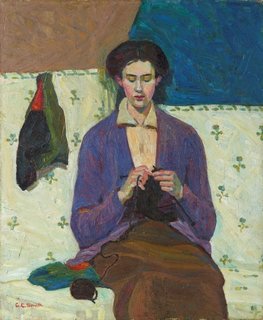 The sock knitter, (1915) by Grace Cossington Smith