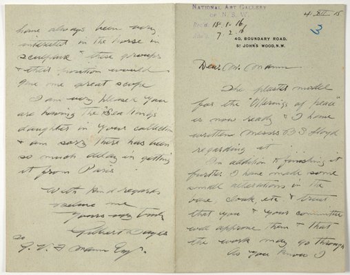 Alternate image of Letter from Gilbert Bayes to Gother Mann by Gilbert Bayes PRBS