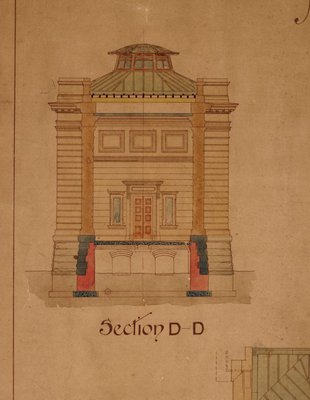 Alternate image of Architectural plan for north-west extension of the National Art Gallery of New South Wales by Walter Vernon