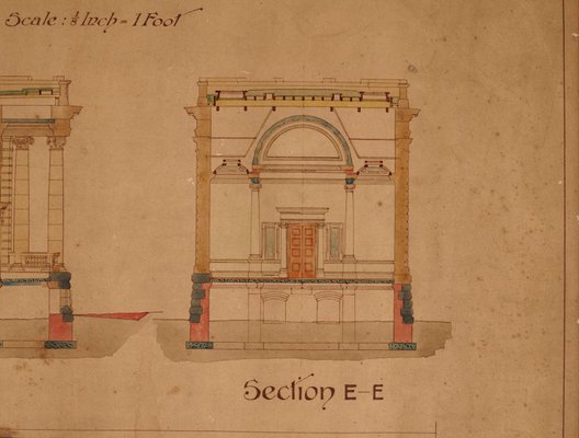 Alternate image of Architectural plan for north-west extension of the National Art Gallery of New South Wales by Walter Vernon