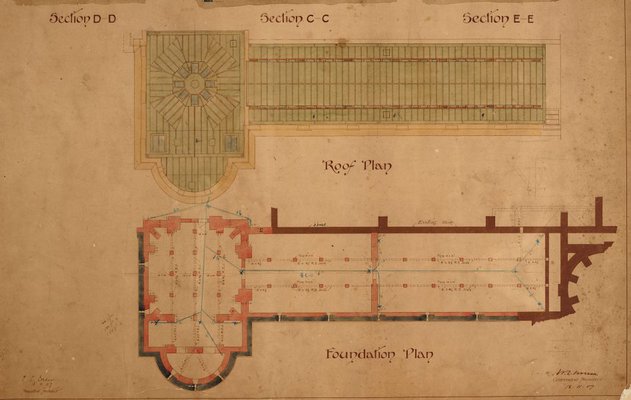 Alternate image of Architectural plan for north-west extension of the National Art Gallery of New South Wales by Walter Vernon