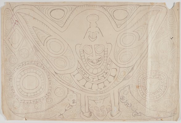 Alternate image of Mumbwan, a mythical figure associated with war canoe prow shields by Simon Nowep