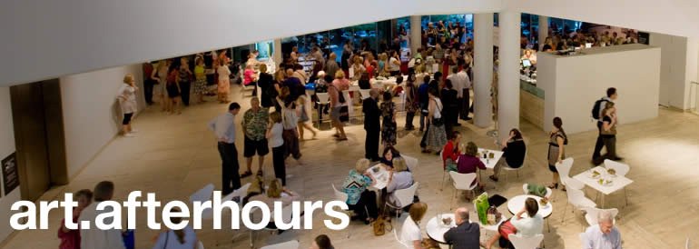 art after hours, every wednesday 5-9pm, art talks concert jazz films