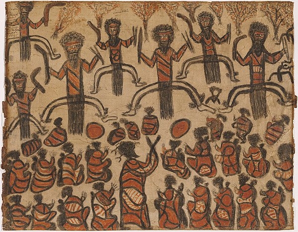 William Barak *Ceremony* c1895, Art Gallery of Ballarat, Victoria, gift of Mrs A Fraser 1934