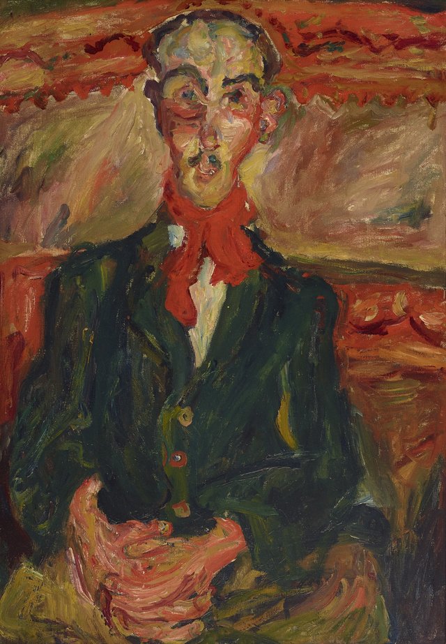 Chaim Soutine *Man in a red scarf (L'homme au foulard rouge)*, The Lewis Collection © the artist, licensed by Viscopy, Sydney.