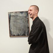 Jack Lanagan Dunbar with his Brett Whiteley Travelling Art Scholarship 2019 winning work *Hades* 2019