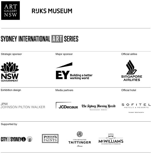Art Gallery of NSW. Rijksmuseum. Sydney International Art Series. Strategic sponsors: NSW Government. Major sponsor: EY - building a better working world. Official airline: Singapore Airlines. Media partners: JCDecaux, The Sydney Morning Herald. Official hotel: Sofitel Hotels & Resorts Sydney Wentworth. Supported by Creative City Sydney - City of Sydney, Porter's Original Paints, Champagne Taittinger, McMilliams