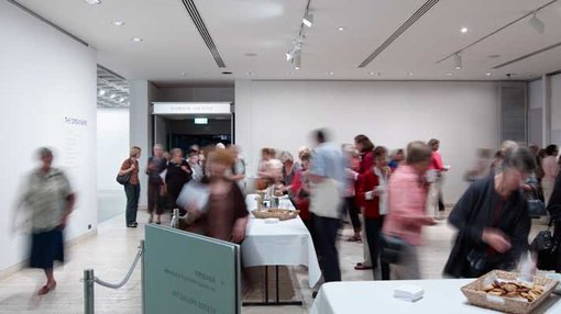 a view inside Domain Theatre foyer